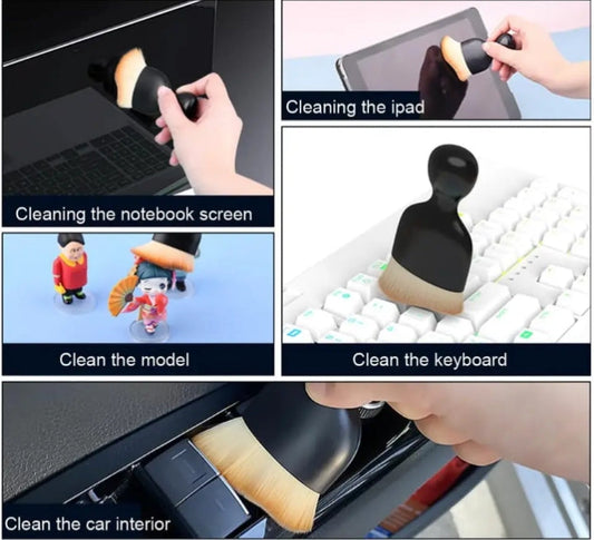 Car Interior Cleaning Brush Keyboard Air Conditioner Camera Thick Soft Fur Clean Brushes with Cover Crevice Dust Detailing Tools